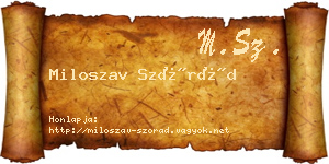 Miloszav Szórád névjegykártya